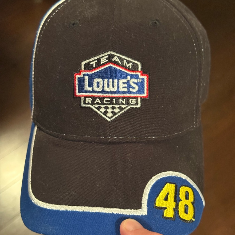 Retro Winners Circle NASCAR Jimmy Johnson #48 Team Lowes Black Cap